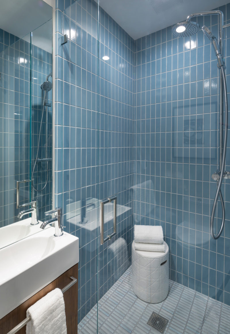 Bathroom Tile Shower
 Modern Blue Shower Wall Tile by Noz Design