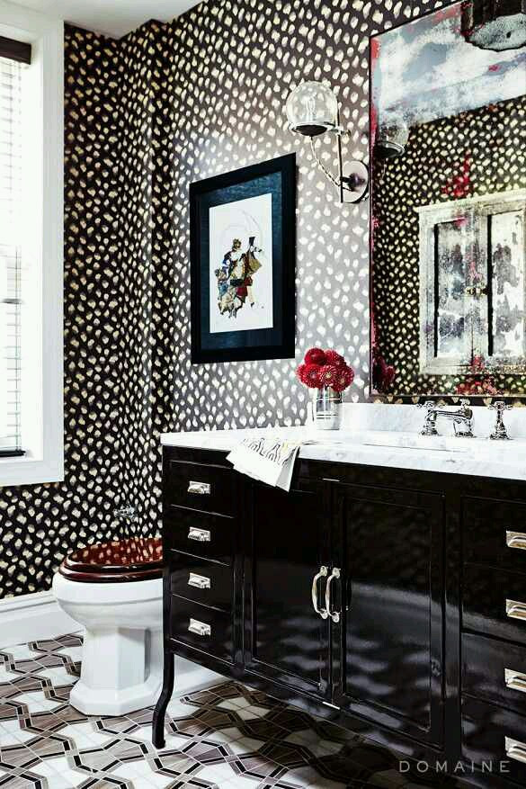 Bathroom Tile Wallpaper
 Bold bathroom tile & wallpaper designs… – Design Indulgences