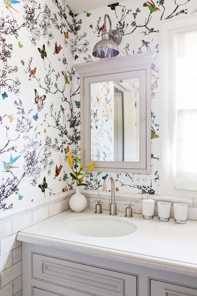 Bathroom Tile Wallpaper
 30 Gorgeous Wallpapered Bathrooms