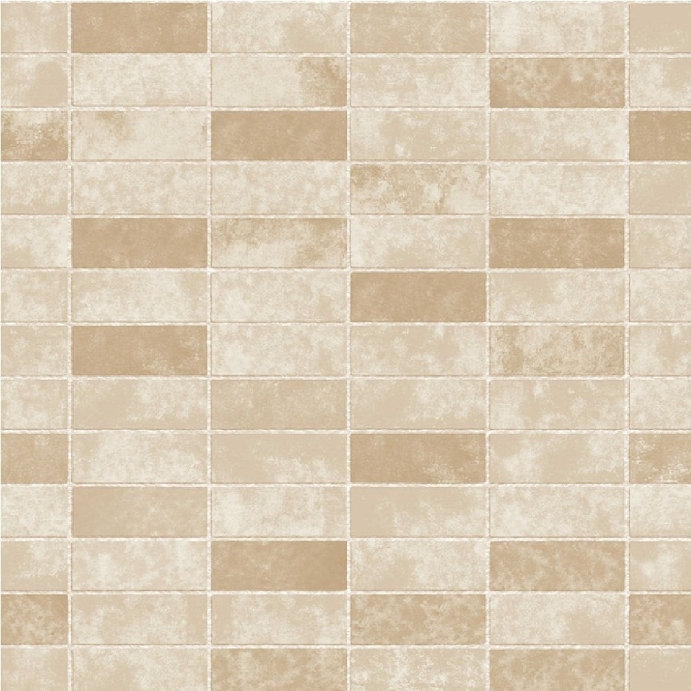 Bathroom Tile Wallpaper
 Fine Decor Ceramica Small Tile Effect Wallpaper Taupe