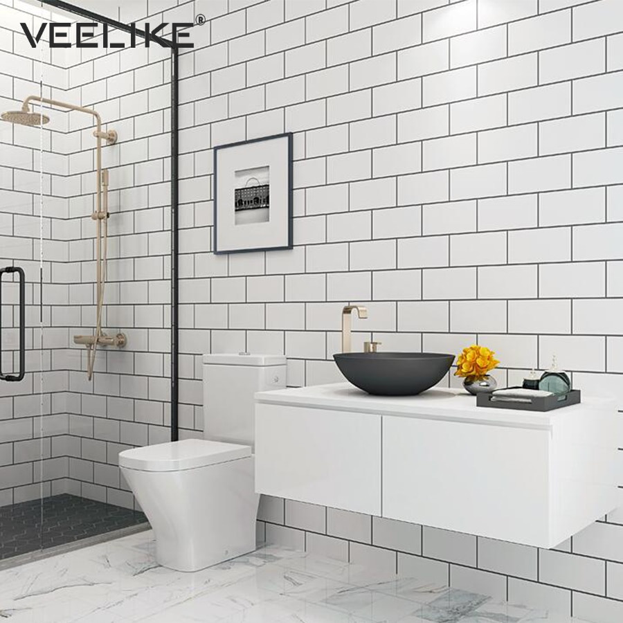Bathroom Tile Wallpaper
 Aliexpress Buy Waterproof DIY PVC Vinyl Self
