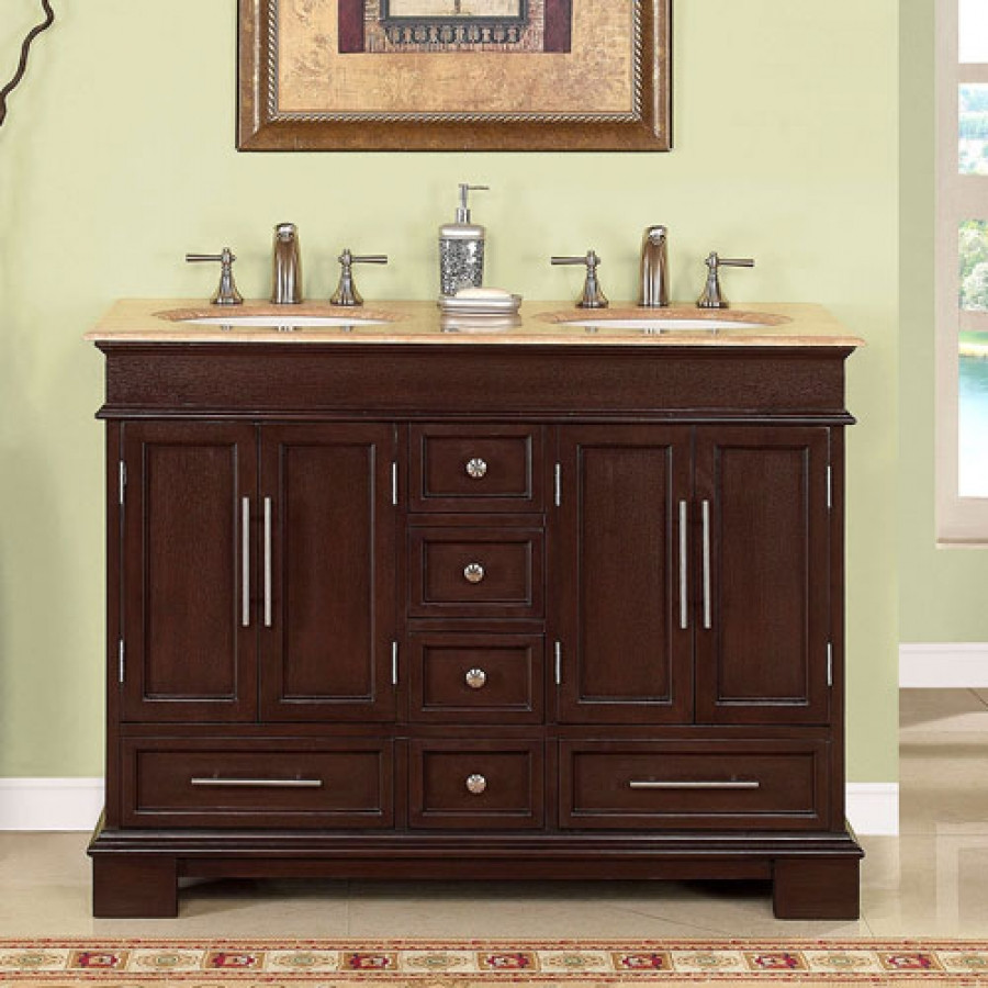 Bathroom Vanities Double Sink
 48 Inch Double Sink Bathroom Vanity in Dark Walnut