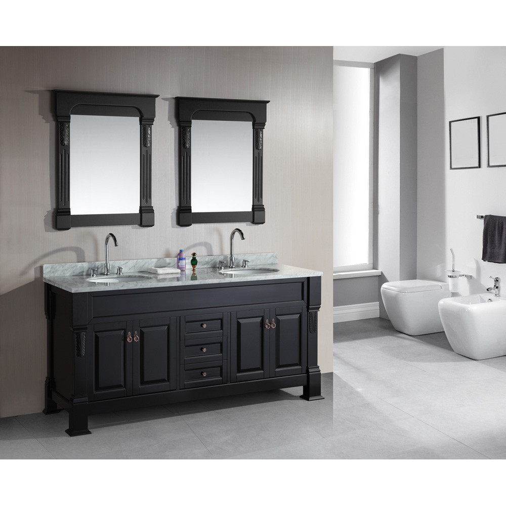 Bathroom Vanities Double Sink
 Design Element Marcos 72" Double Sink Vanity Set with