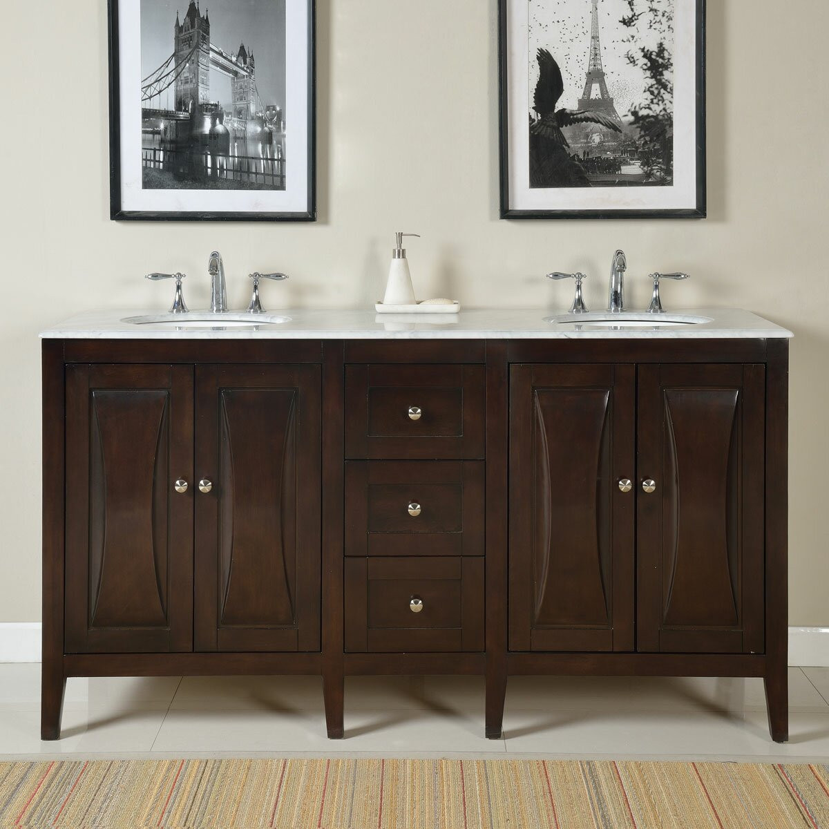 Bathroom Vanities Double Sink
 68" Double Sink Lavatory Cabinet Bathroom Vanity Set