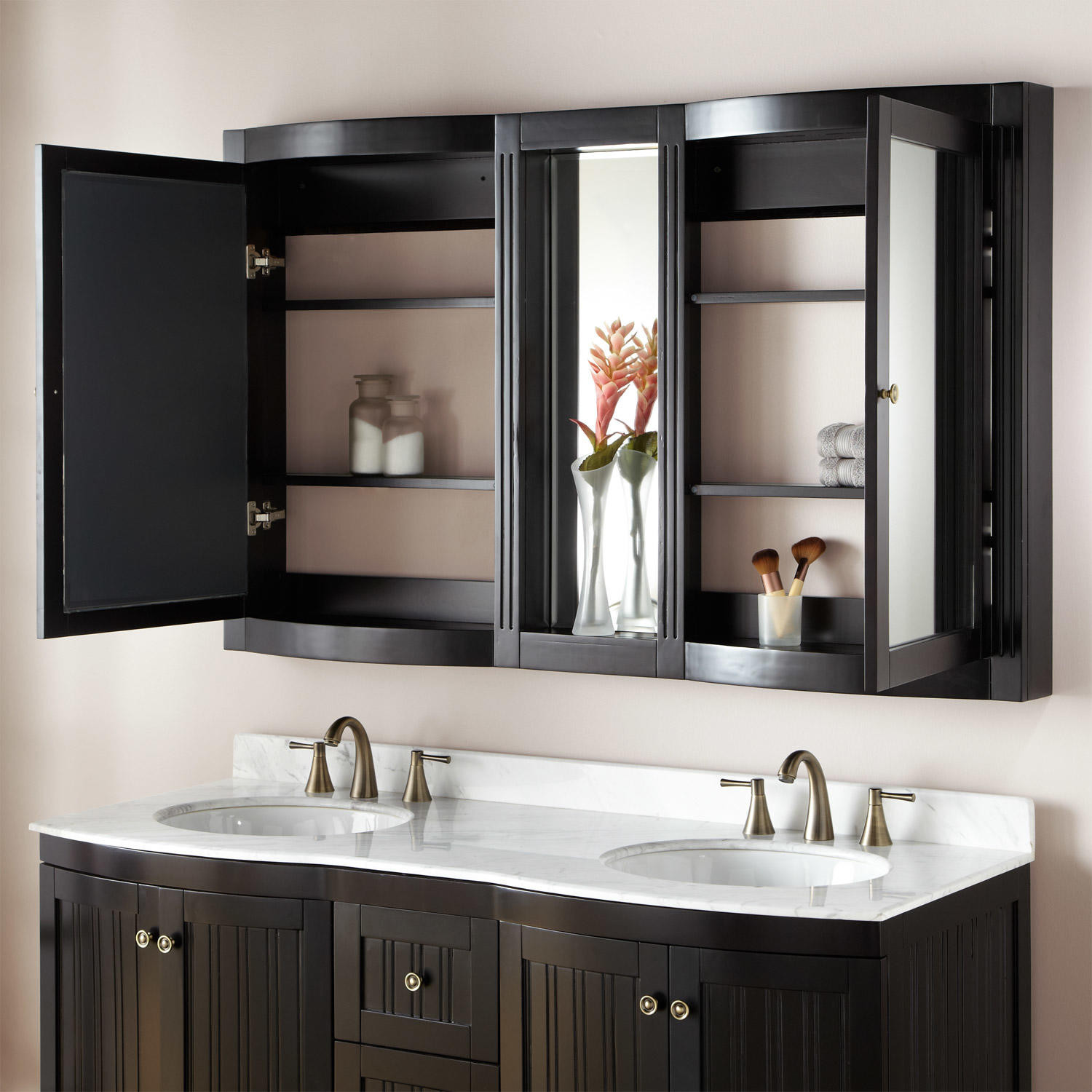 Bathroom Vanity Mirror
 60" Palmetto Espresso Double Vanity Bathroom