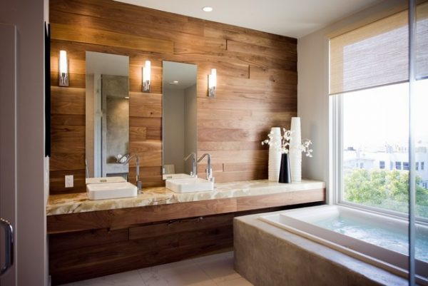 Bathroom Wall Laminate
 Laminate flooring on walls for a warm and luxurious feel