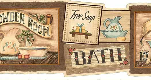 Bathroom Wallpaper Borders
 Free Bath House Wall Paper Border Wallpaper