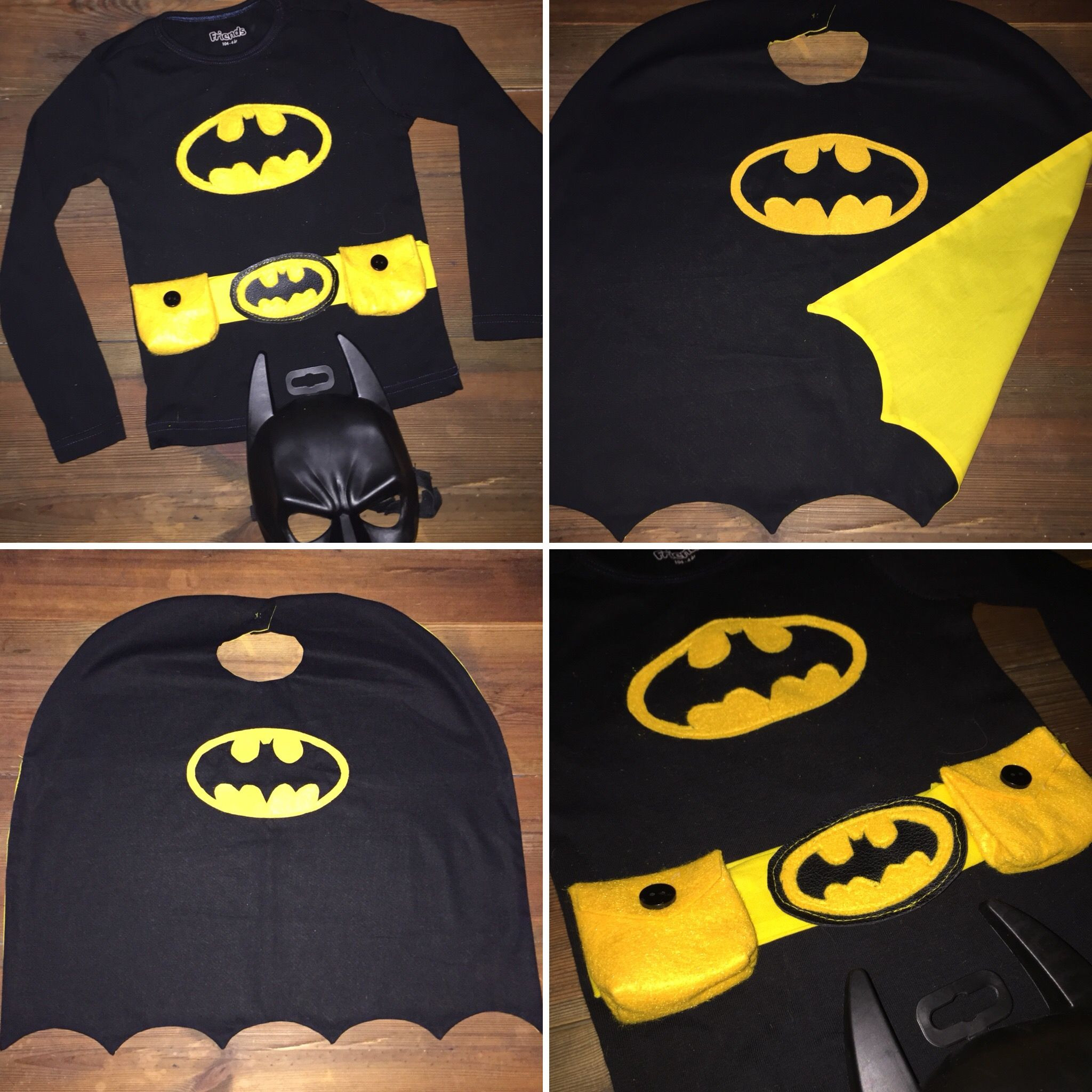 Batman Costume DIY
 Diy Batman costume for my 2 year old grandson Phillip ️
