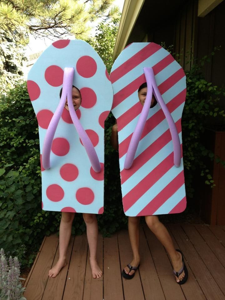 Beach Party Dress Up Ideas
 Made these flip flop costumes for 4th of July beach themed