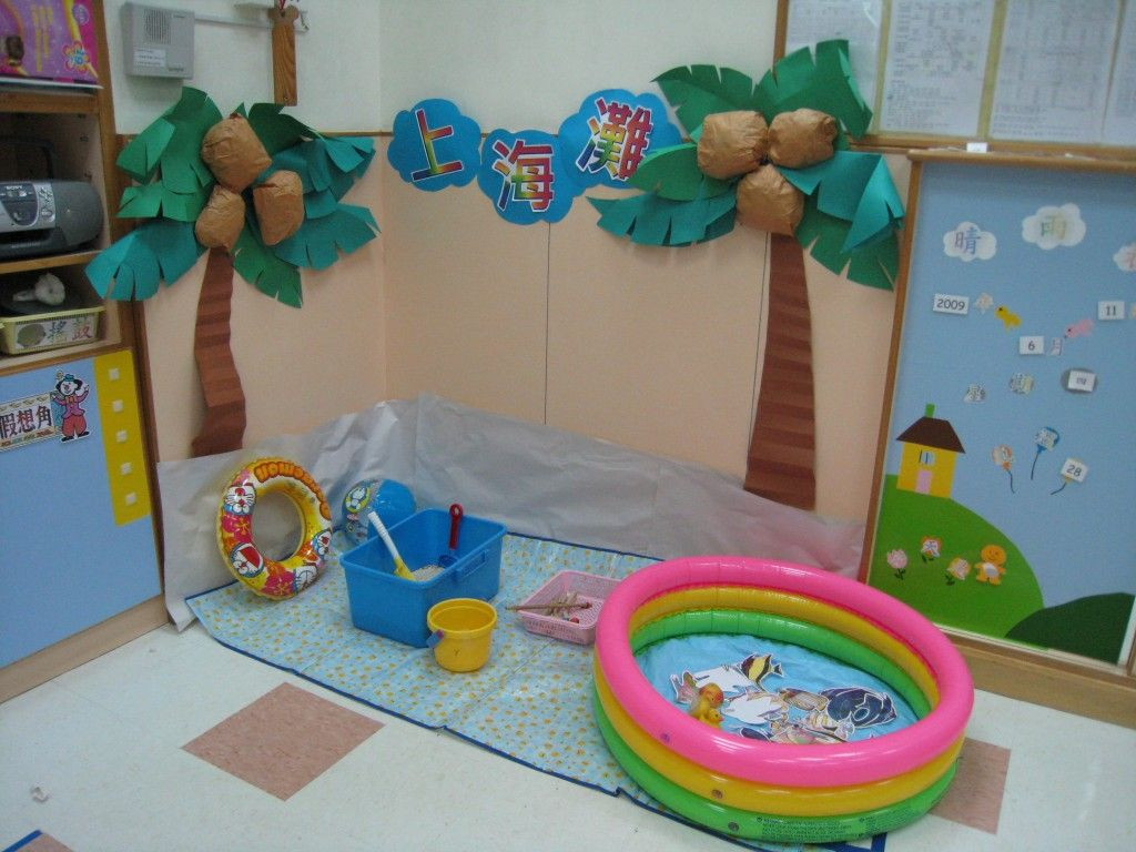 Beach Party Ideas For Kindergarten
 Why not make your classroom into a beach scene with a