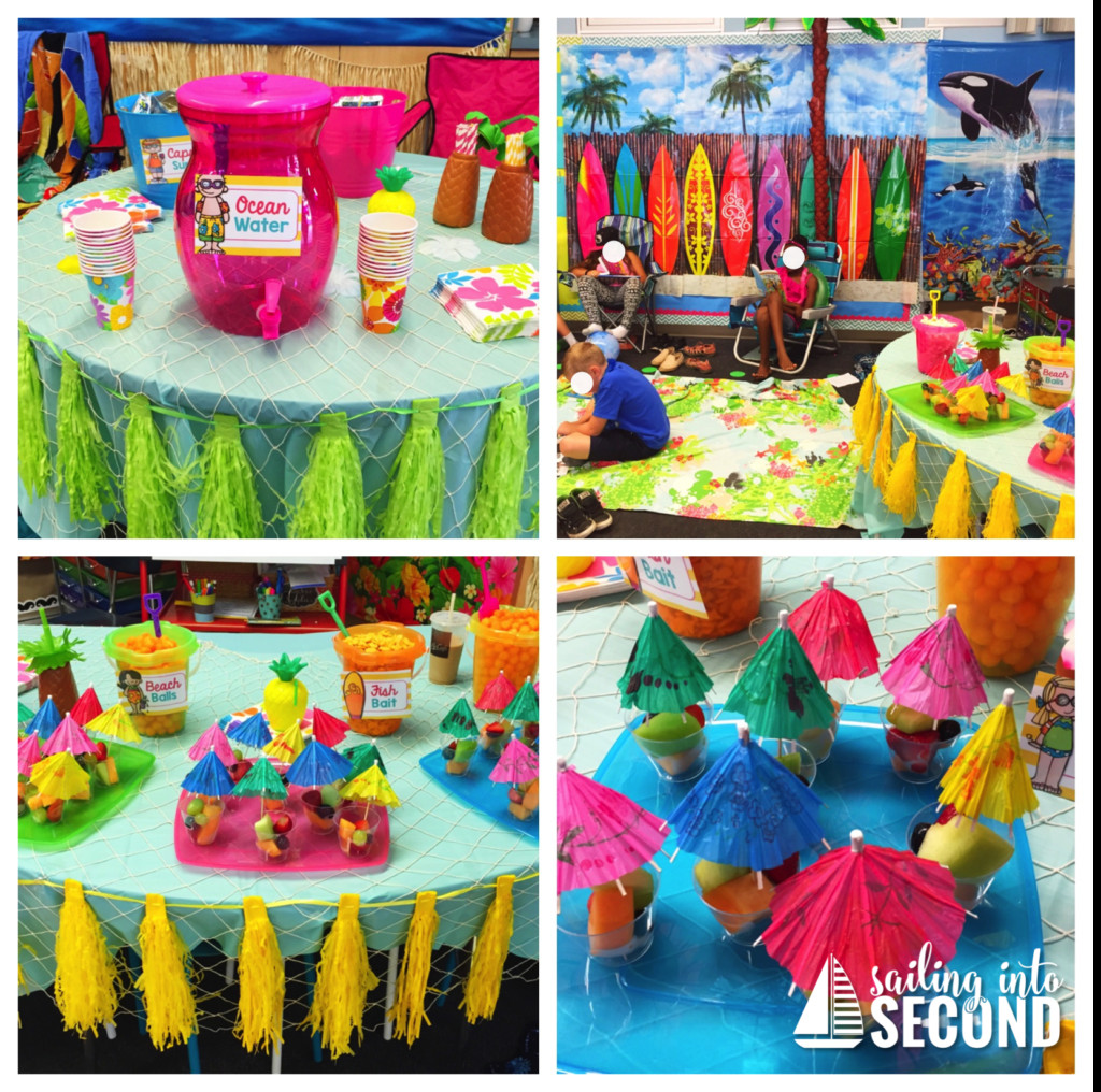 Beach Party Ideas For Kindergarten
 Classroom Beach Day Sailing into Second