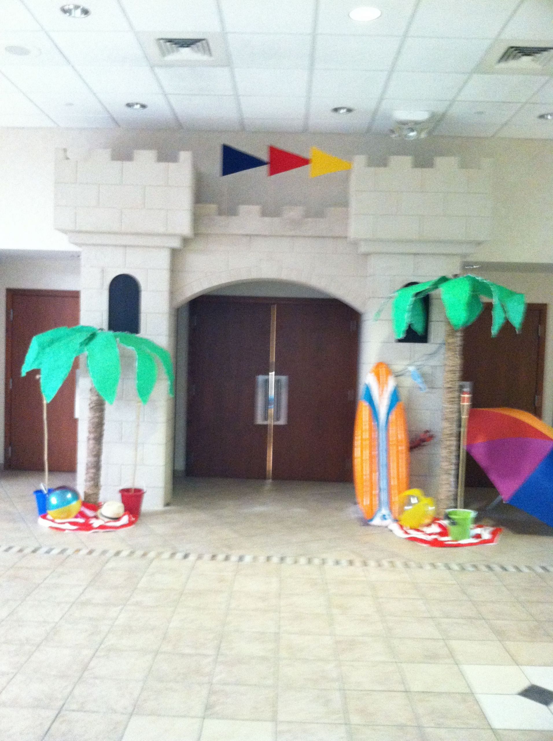 Beach Party Ideas For Kindergarten
 Sand castle entry way for beach theme graduation party