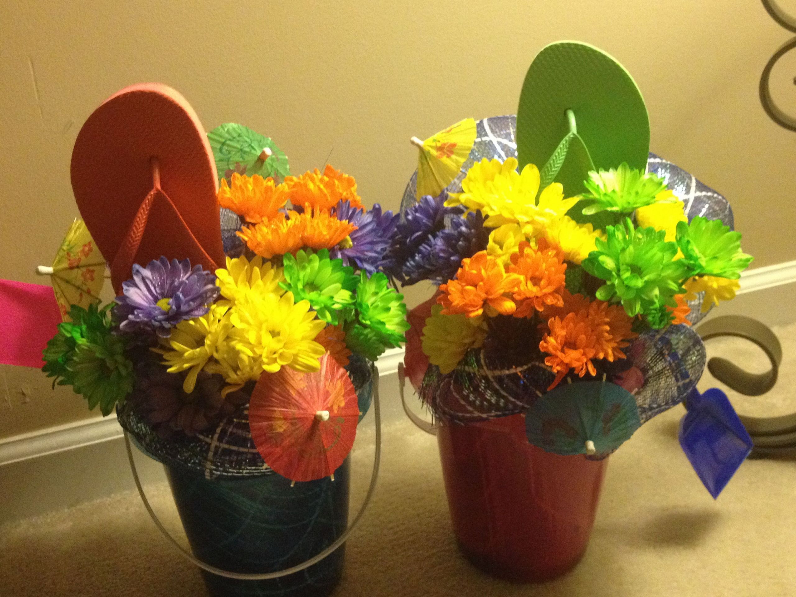 Beach Themed Retirement Party Ideas
 Beach bucket buds for retirement party