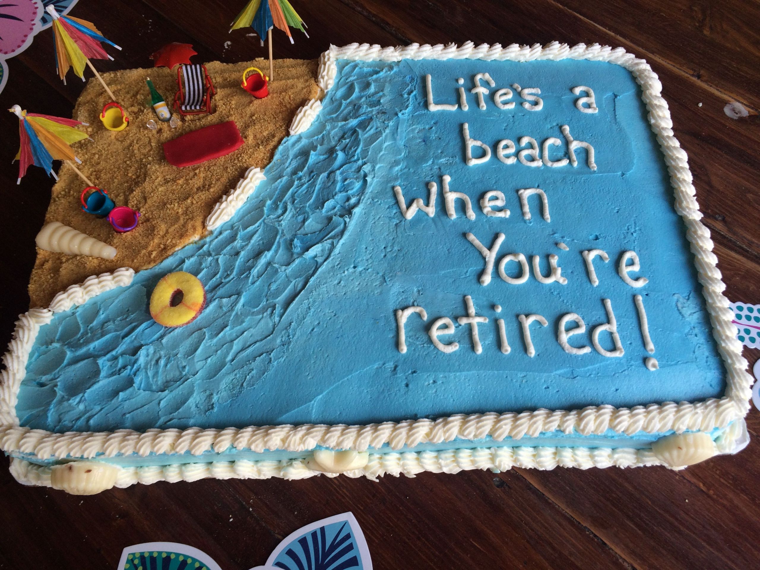 Beach Themed Retirement Party Ideas
 Retirement beach cake