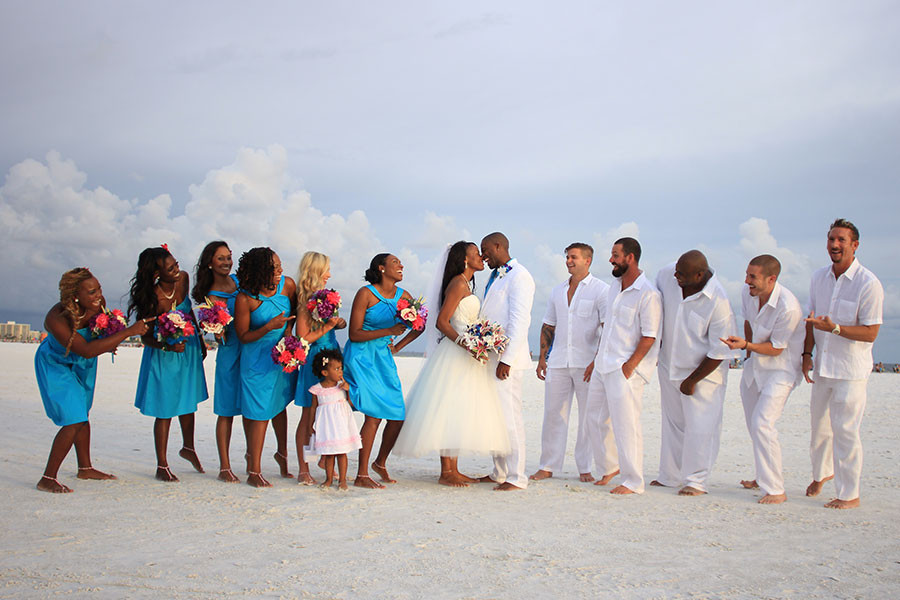 Beach Wedding Party
 Beach wedding party blue dress