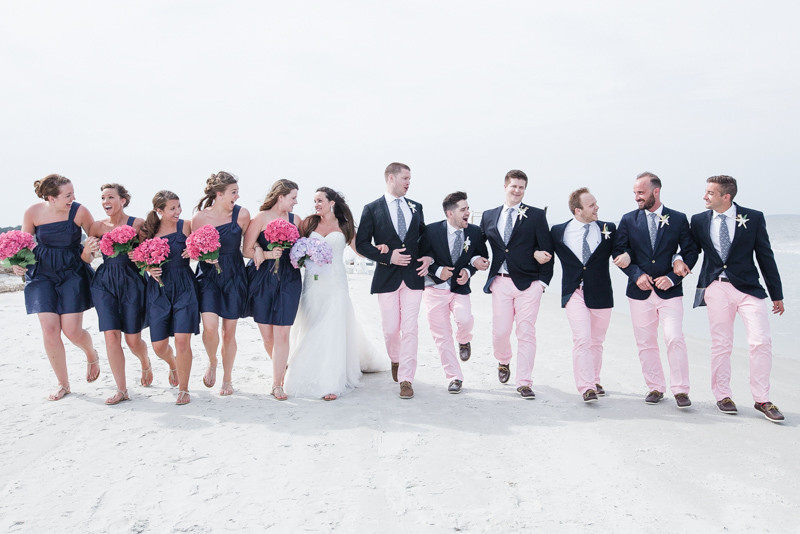 Beach Wedding Party
 Preppy Beach Wedding at Port Royal Golf Club in Hilton