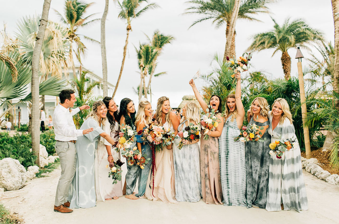 Beach Wedding Party
 Tropical Laid Back Beach Front Wedding in the Florida