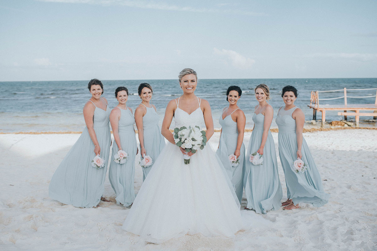 Beach Wedding Party
 Cancun resort lesbian destination beach wedding