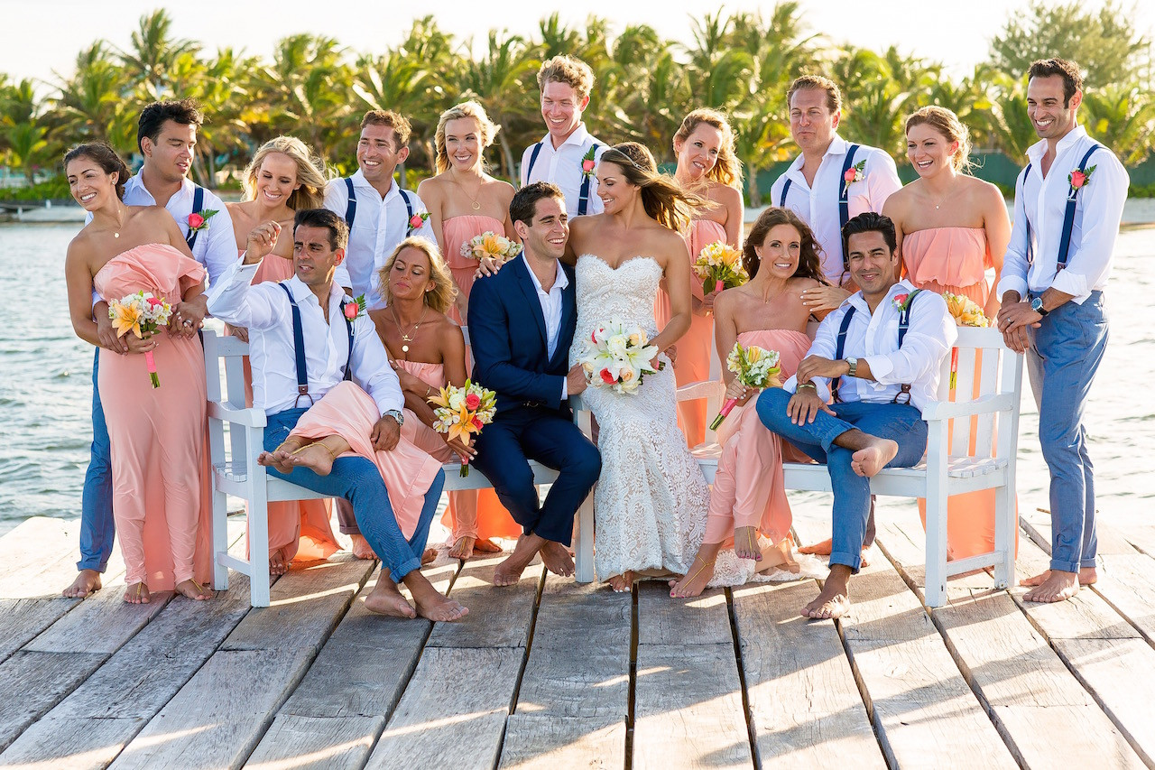 Beach Wedding Party
 My Big Belizean Beach Wedding Whitney E RD