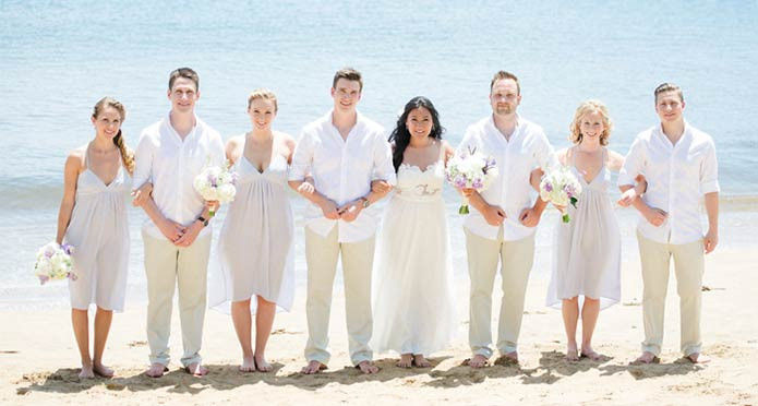 Beach Wedding Party
 Relaxed and Intimate Maui Beach Wedding