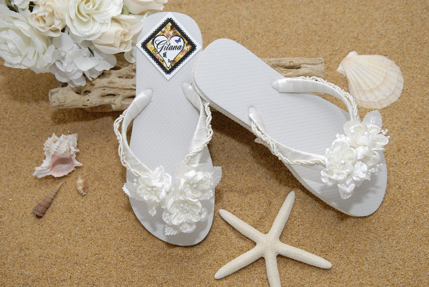Beach Wedding Sandals For Bride
 Bridal Flip Flops Bridal Sandals Beach Wedding Ivory Flip