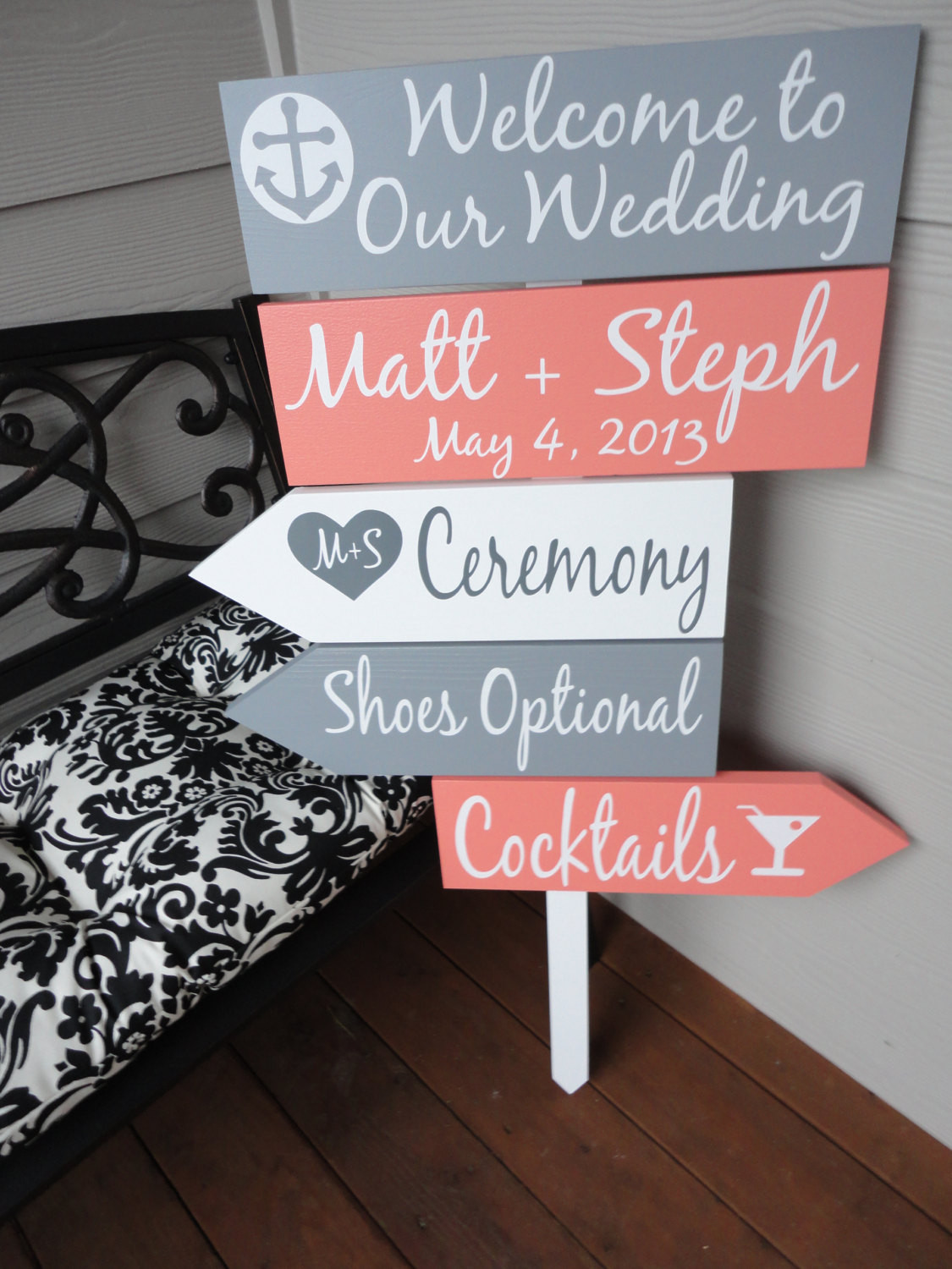 Beach Wedding Signs
 Beach Wedding Signs Five Customized Directional Signs with