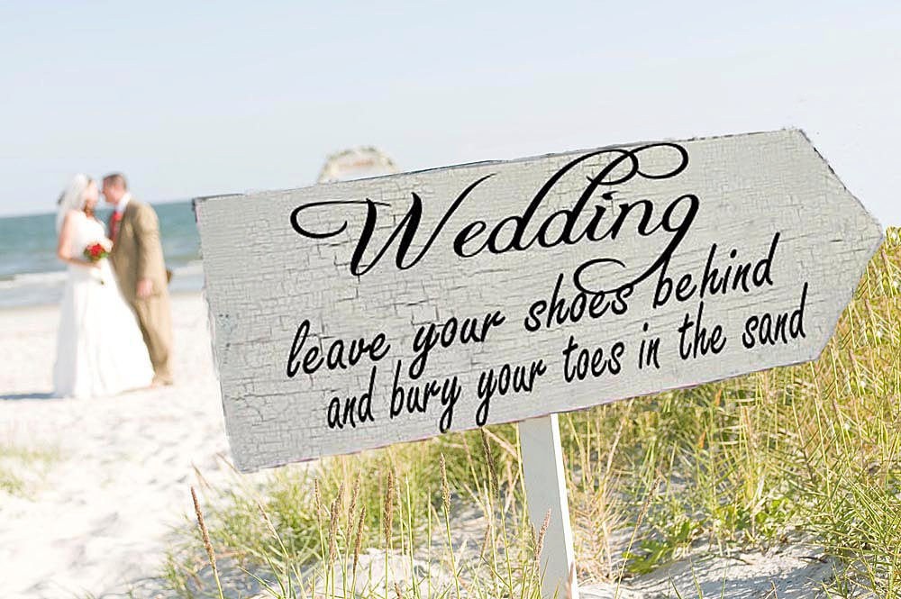 Beach Wedding Signs
 Beach Wedding Signs Wedding Decorations ARROW 24x8