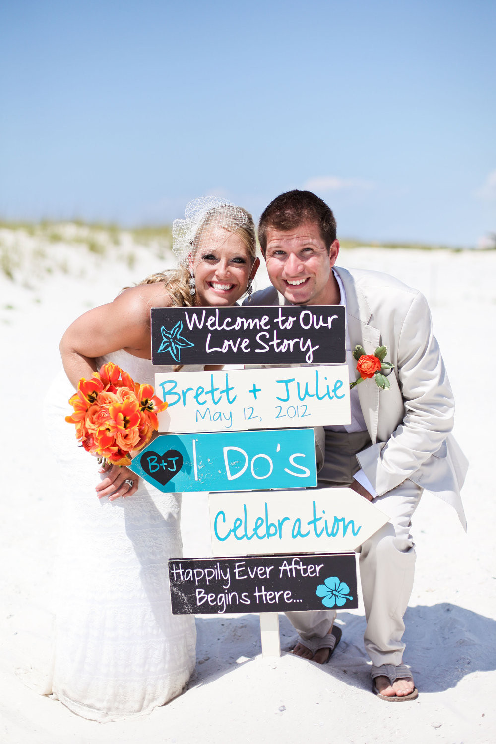 Beach Wedding Signs
 Beach Wedding Signs Five Customized Directional Signs with