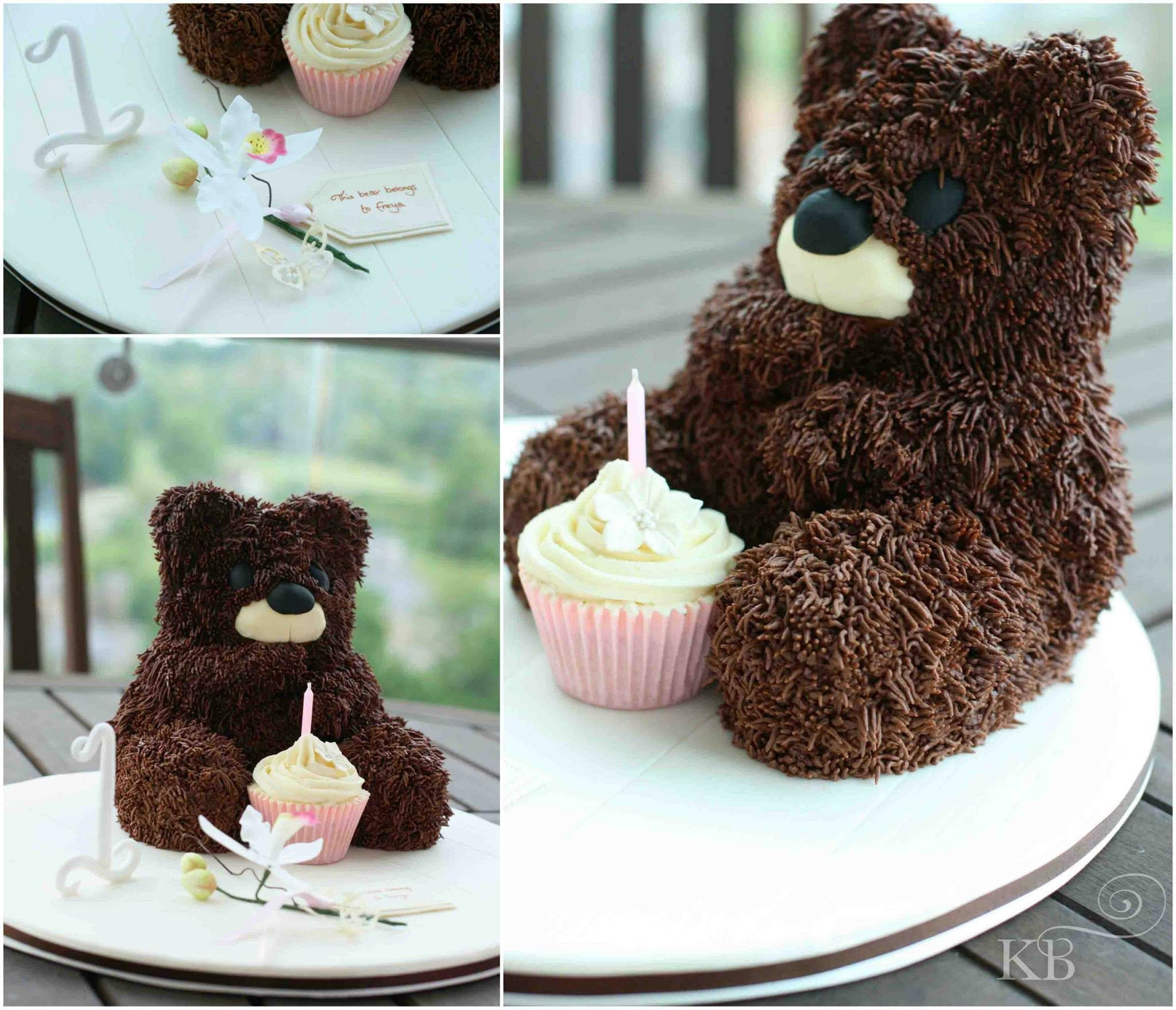 Bear Birthday Cake
 1st Birthday Bear Cake
