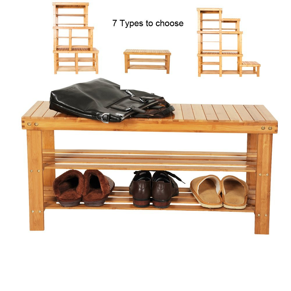 Bedroom Bench With Shoe Storage
 Ktaxon Natural Bamboo Shoe Bench Shoe Rack Organizer