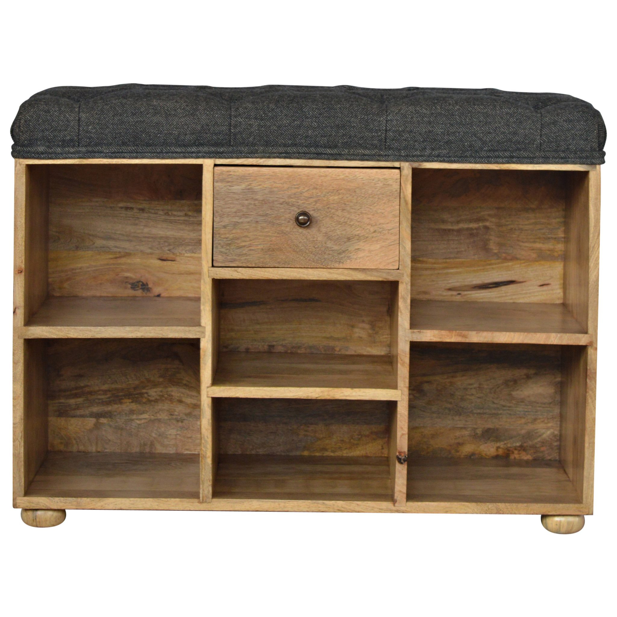 Bedroom Bench With Shoe Storage
 Solid Wood Shoe Storage Bench With Upholstered Black Tweed