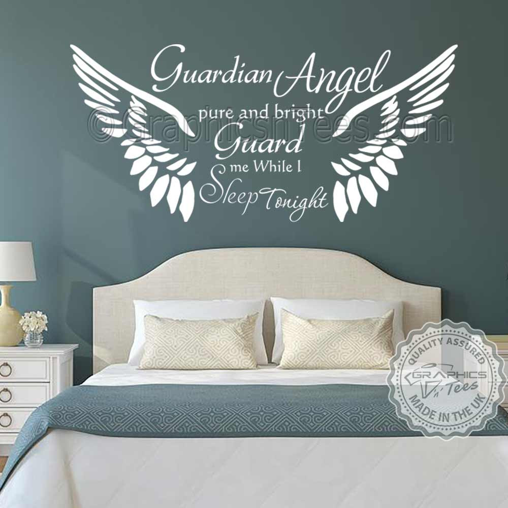 Bedroom Wall Decal
 Guardian Angel Bedroom Wall Sticker Quote With Angel Wings