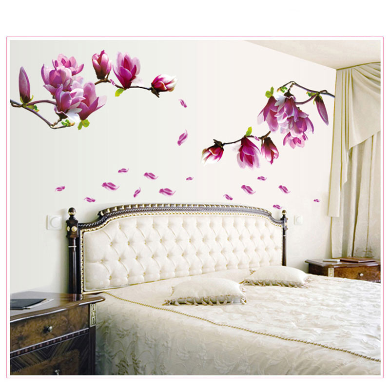 Bedroom Wall Decal
 1PCFlower Wall Sticker 3D Vinyl Wall Decals Living Room