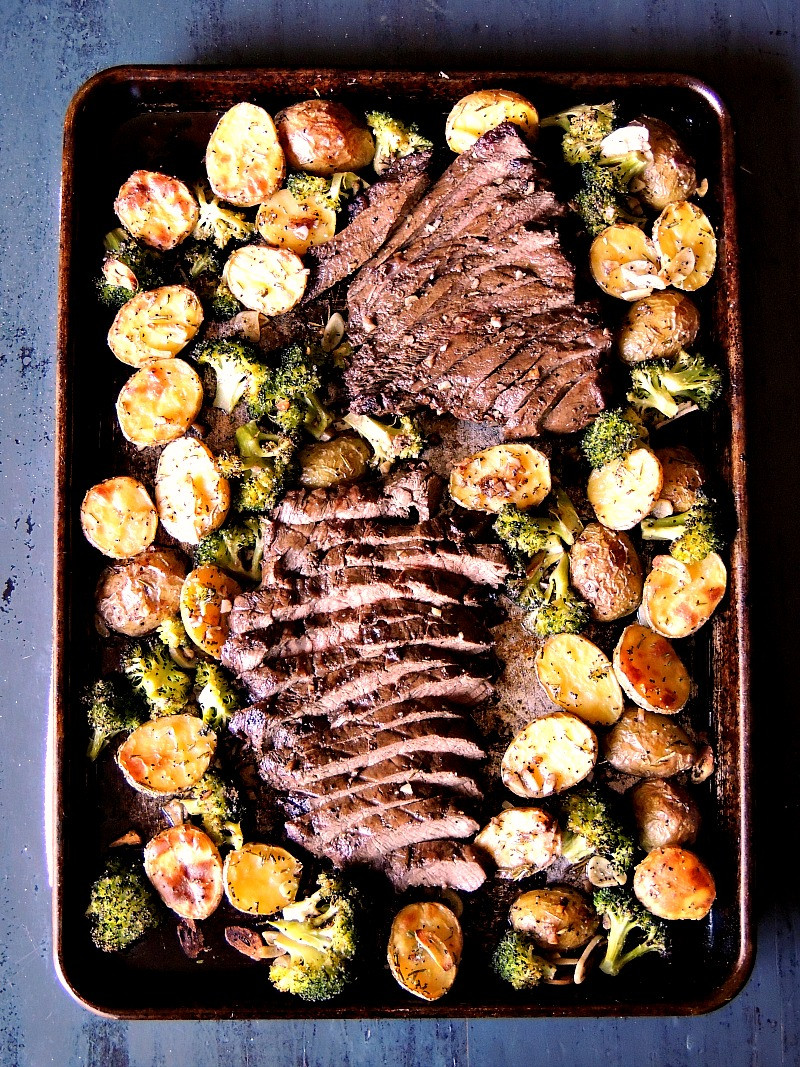 Beef Sheet Pan Dinners
 Sheet Pan Steak with Potatoes and Broccoli