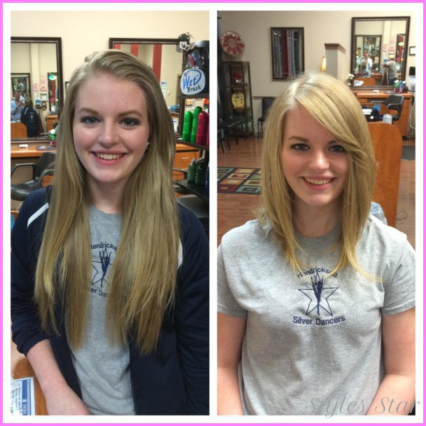 Before And After Haircuts Long To Short
 Long Hair Cut Short Before And After StylesStar