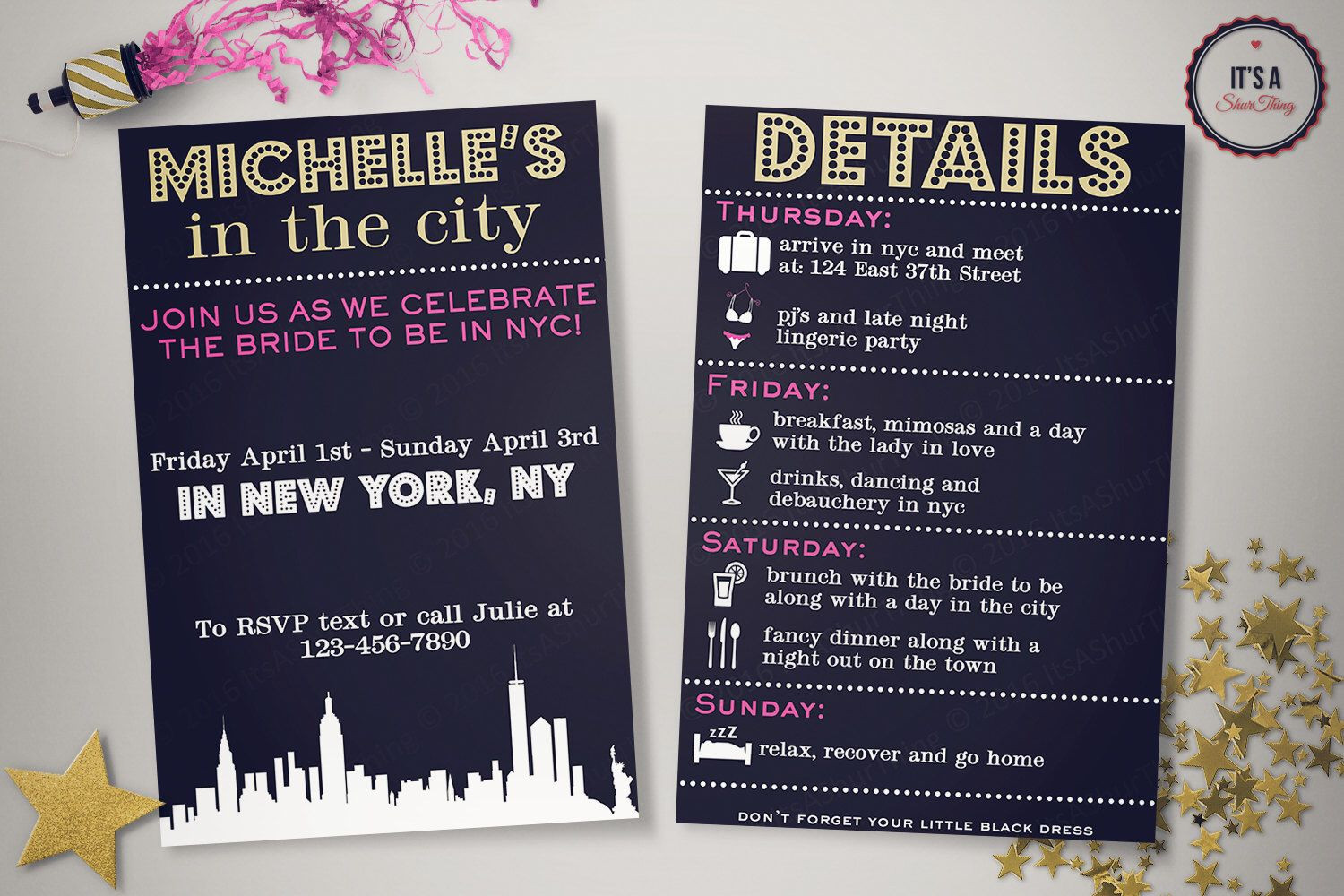Best Bachelorette Party Ideas Nyc
 NYC Bachelorette Party Invitation Itinerary The City New