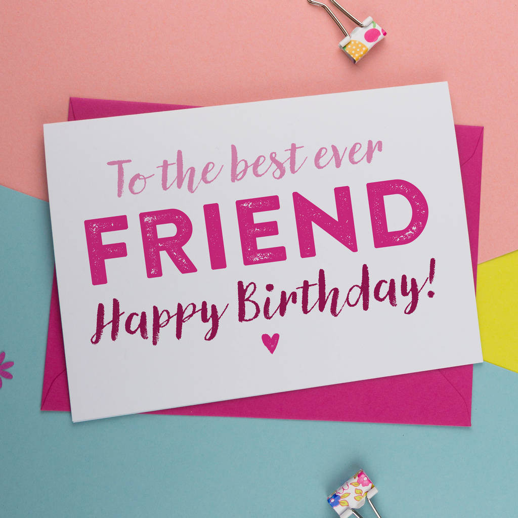 Best Birthday Cards
 bff best friend birthday card in pink and blue by a is for