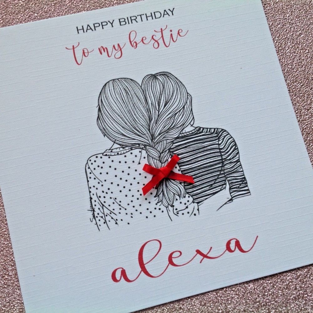 Best Birthday Cards
 PERSONALISED Handmade Birthday Card BESTIE BEST FRIEND