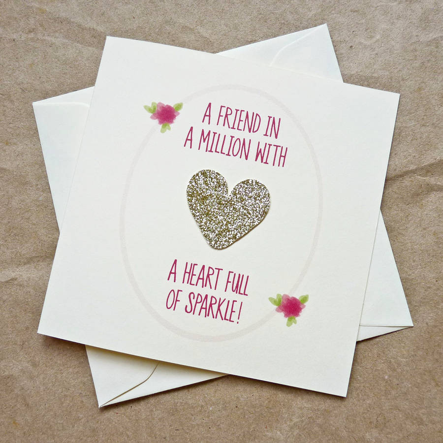 Best Birthday Cards
 Gold heart Full Sparkle Best Friend Birthday Card By