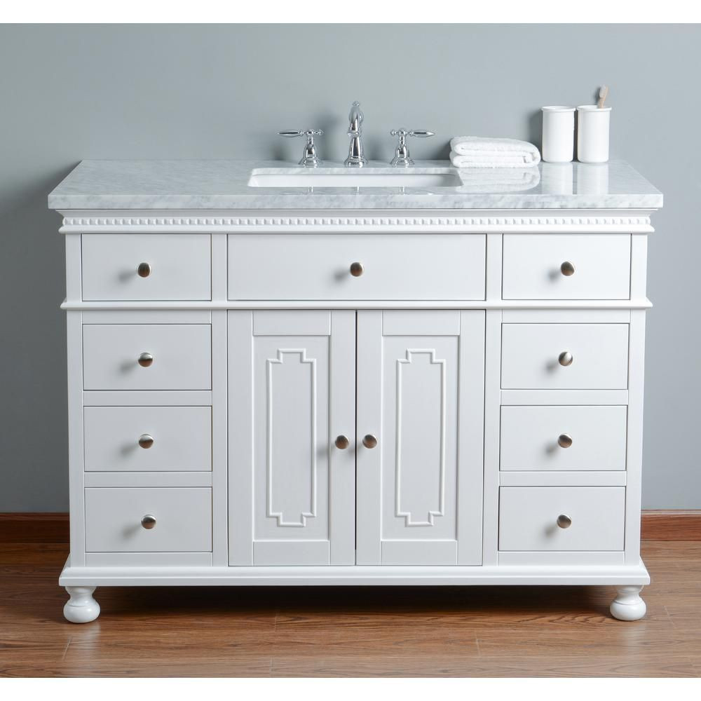 Best Deals On Bathroom Vanities
 48 inch White Single Sink Traditional Bathroom Vanity with