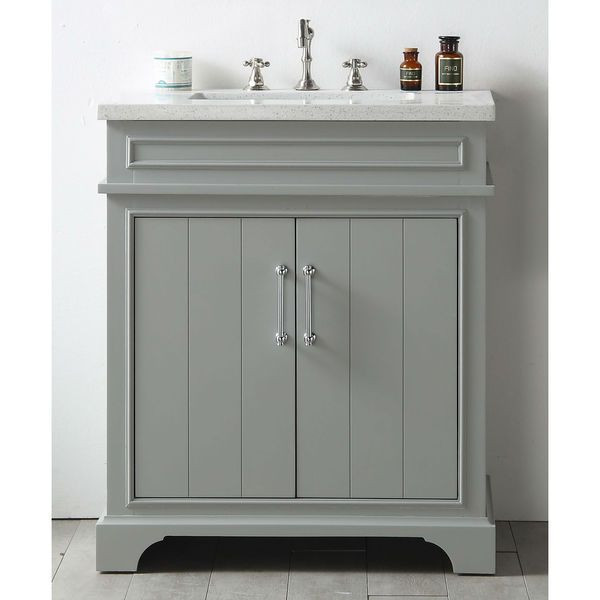 Best Deals On Bathroom Vanities
 Legion Furniture Grey Wood 30 inch Vanity Sink with Quartz