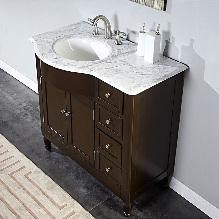 Best Deals On Bathroom Vanities
 Silkroad Exclusive 38 inch Carrara White Marble Stone Top
