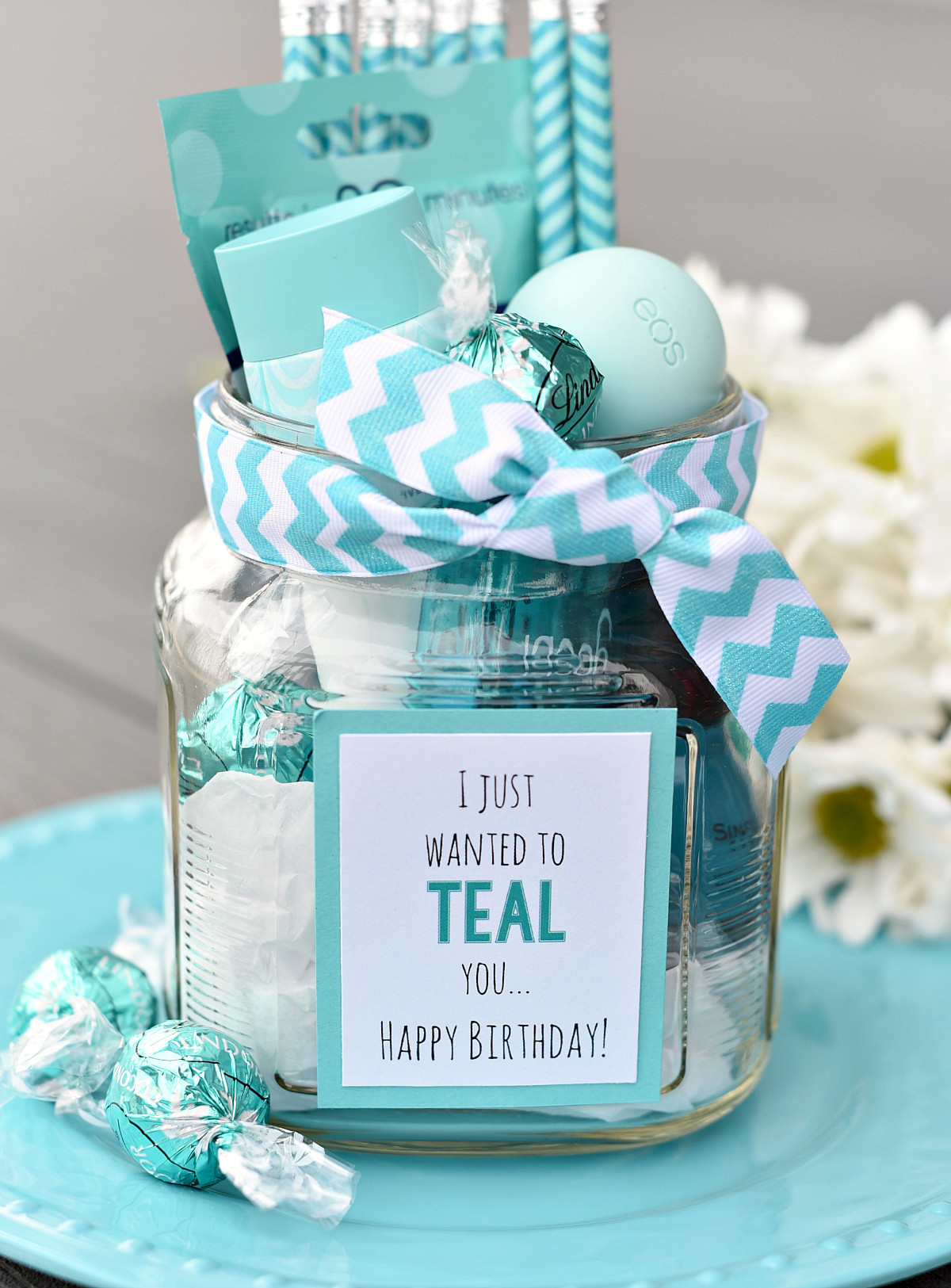 Best Friend Birthday Gift Basket Ideas
 Teal Birthday Gift Idea for Friends – Fun Squared