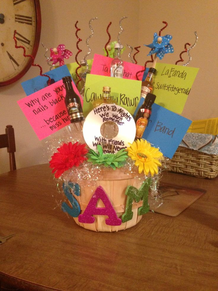 Best Friend Birthday Gift Basket Ideas
 Fun 21st birthday basket for my best friend Favorite
