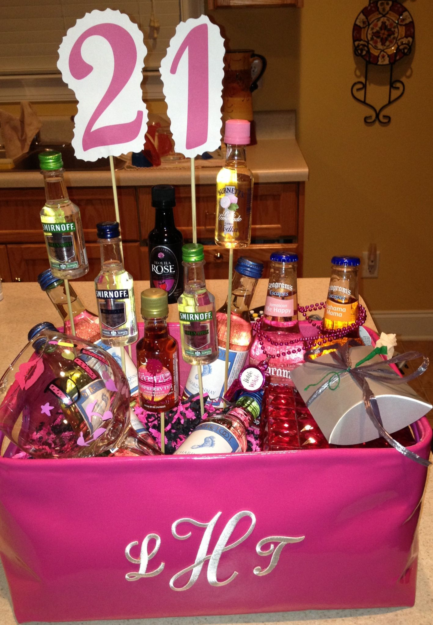 Best Friend Birthday Gift Basket Ideas
 21st birthday basket full of goo s that I made for my