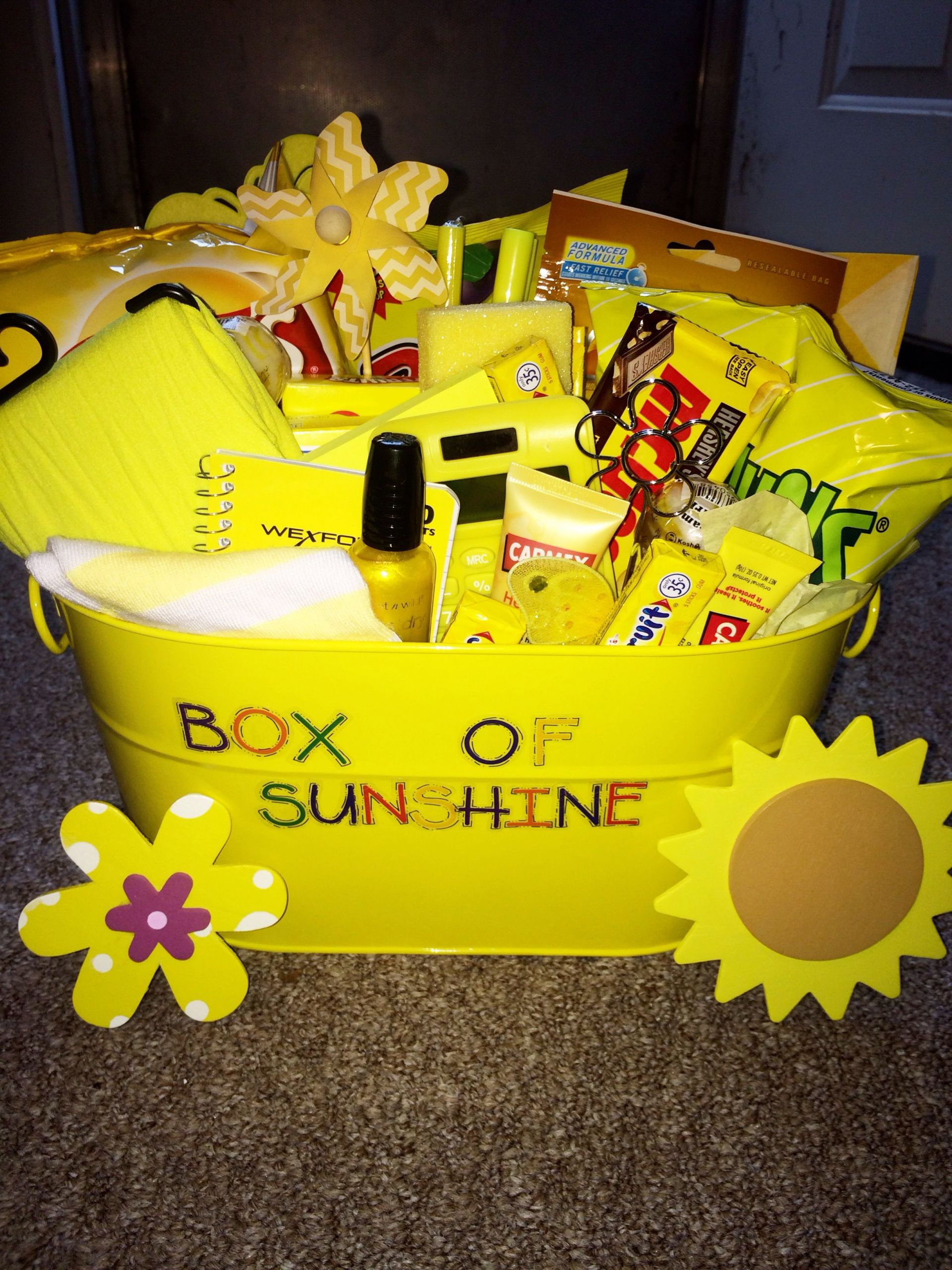 Best Friend Birthday Gift Basket Ideas
 Box of sunshine I made for a friend