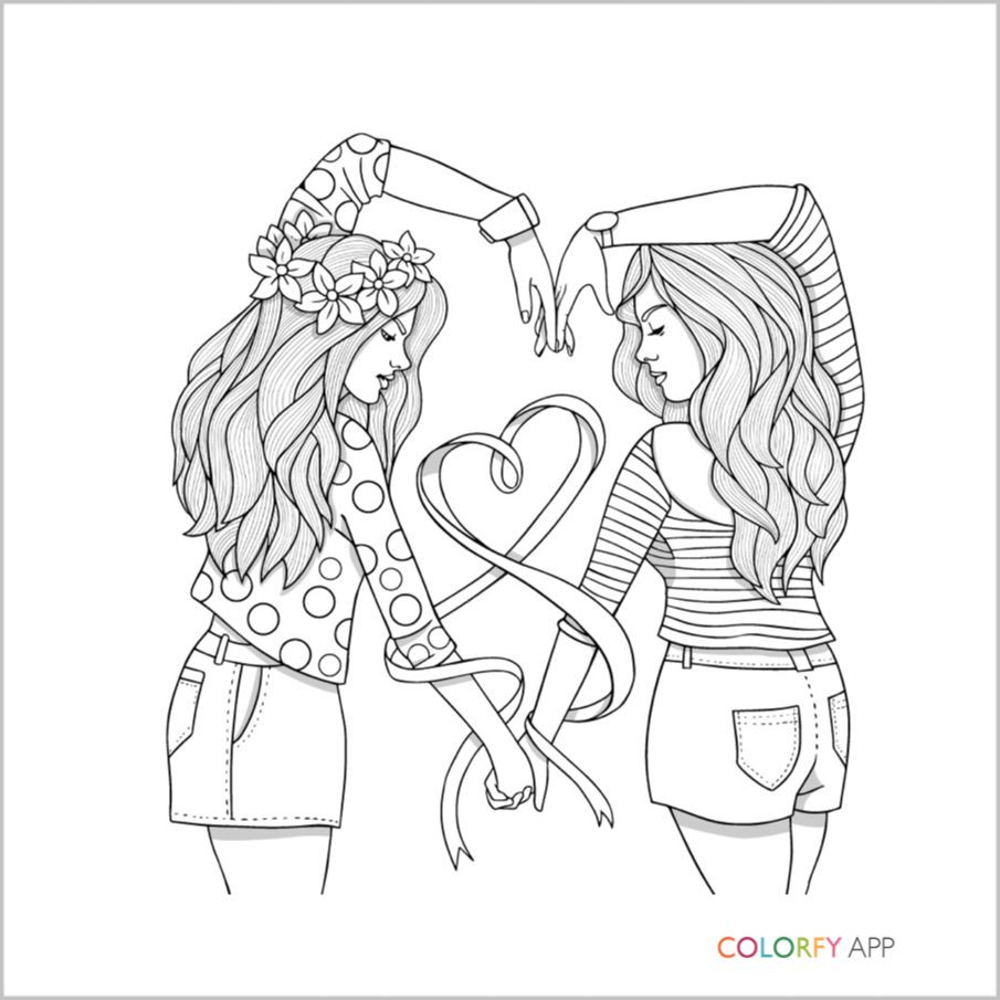 Best Friend Coloring Pages For Girls
 Idea by Sunny D on Color Me please