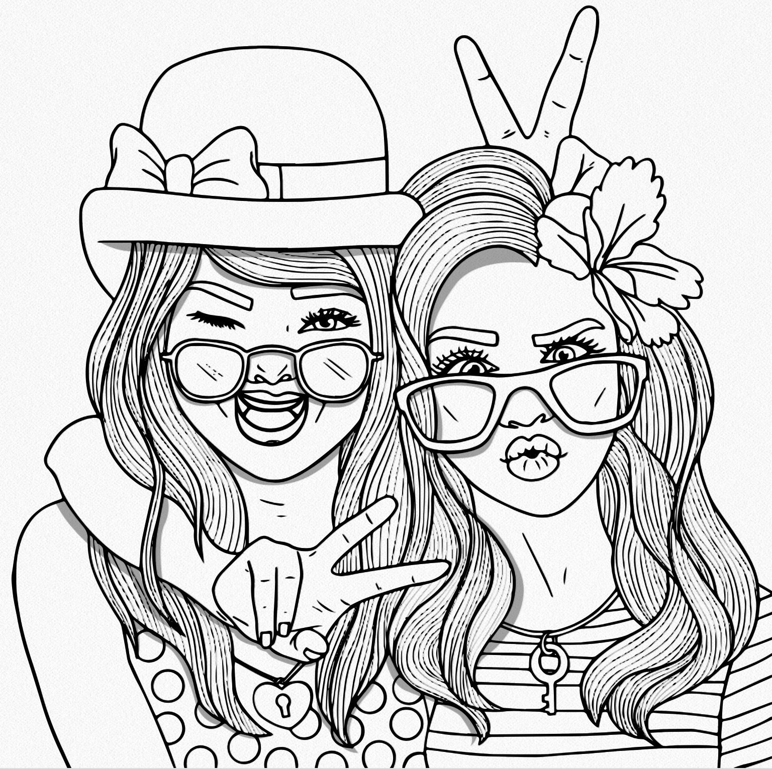 Best Friend Coloring Pages For Girls
 stress illustration life