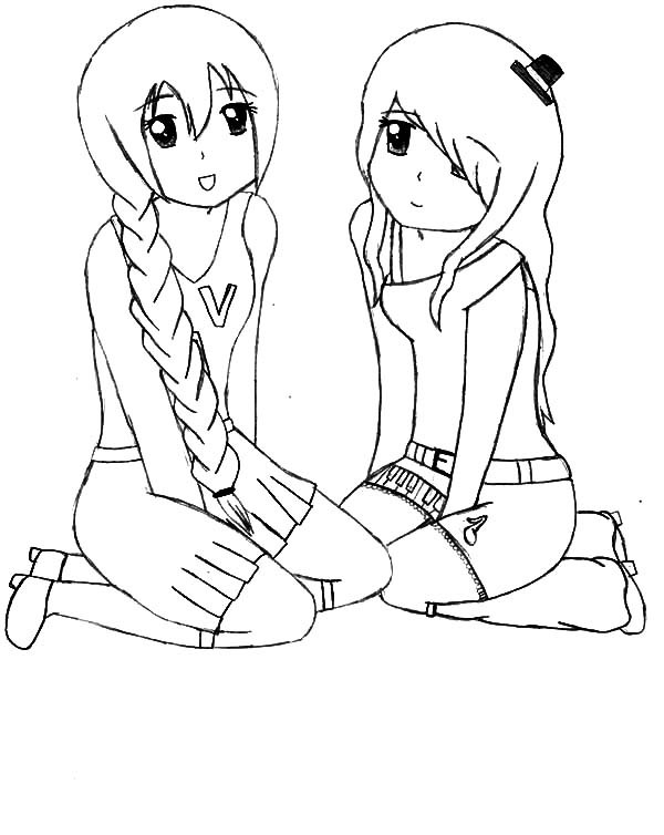 Best Friend Coloring Pages For Girls
 Two Girls Coloring Pages at GetColorings