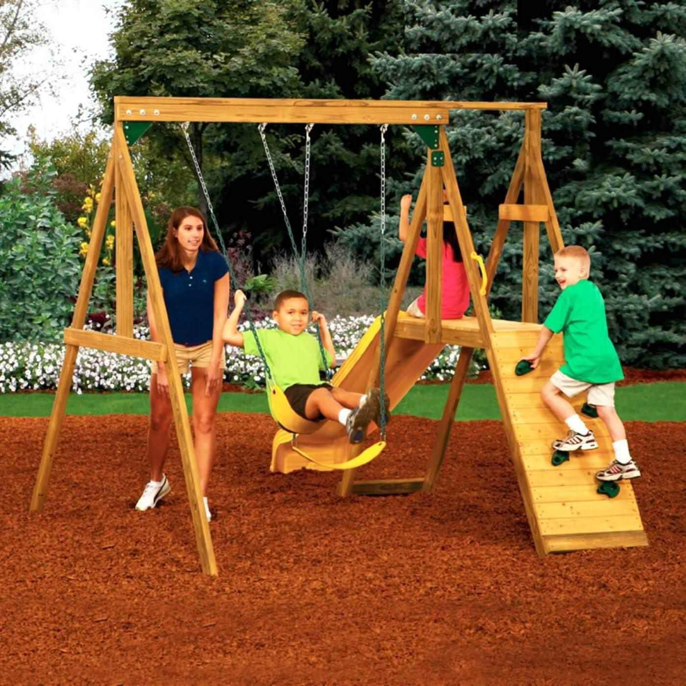 Best Kids Swing
 Best 35 Kids Home Playground Ideas AllstateLogHomes